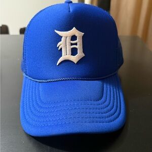 Royal Blue Detroit trucker hat